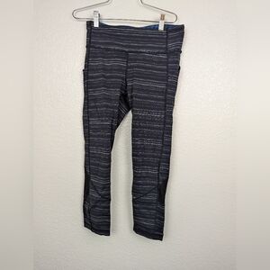 Lululemon Blue striped leggings crop size 6